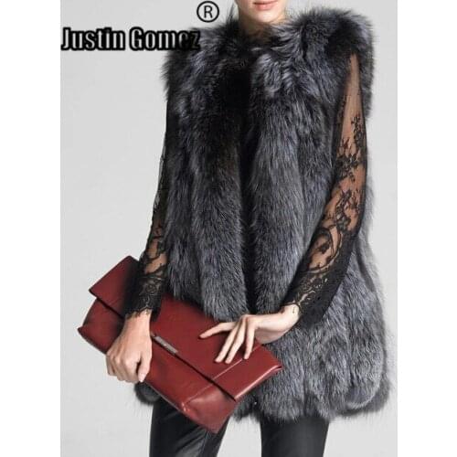 Soft Comfortable Sleeveless Manteau Femme Warm Personality Christmas Real Fox Fur Coat Big Sale High Quality Real Fox Fur Gilet