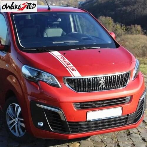 Car Hood Bonnet Stripes For Peugeot Traveller Sport Styling Sticker Engine Cover Decor Vinyl Decals Auto Body Accessories