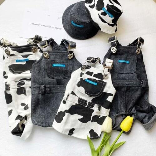 Spring and summer new pet cow lovers clothes Teddy Bichon suspenders suspenders skirt autumn clothes pet cats and dogs