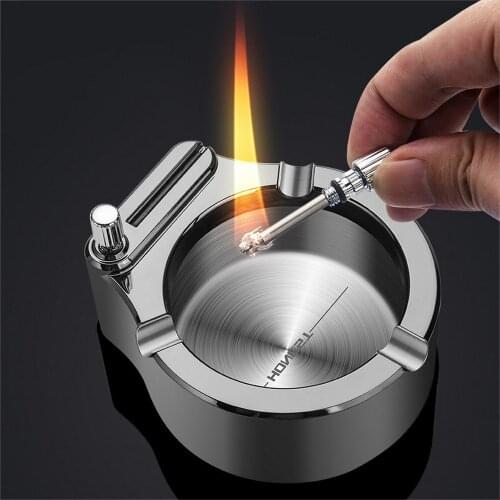 Cigarette Ashtray Match Torch Lighter Portable Ashtray Home Cigar Smoking Ash Tray Mold Smoking Accessories Household Products