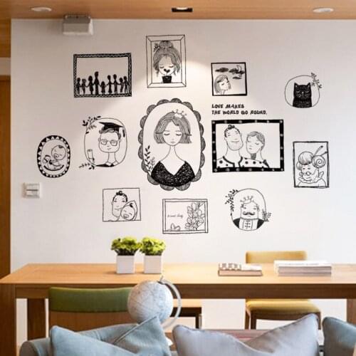 Simple Wall Stickers Warm Bedroom Living Room Sofa Background Mural Hand Painted Figure Photo Wall Photo Frame Painting