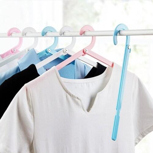 Travel Folding Hanger Plastic Clothes Hanger Clothes Hanger Household Clothes Hanger Windproof Hanger