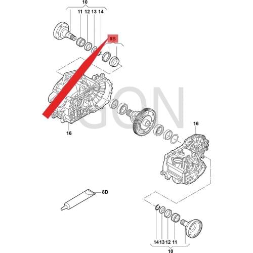 Shaft seal ring Vol ksw age nLa man doA rte onA meo Eos Pol oCl ass icS cir occ oBo raP ass atV ari ant Cad dy