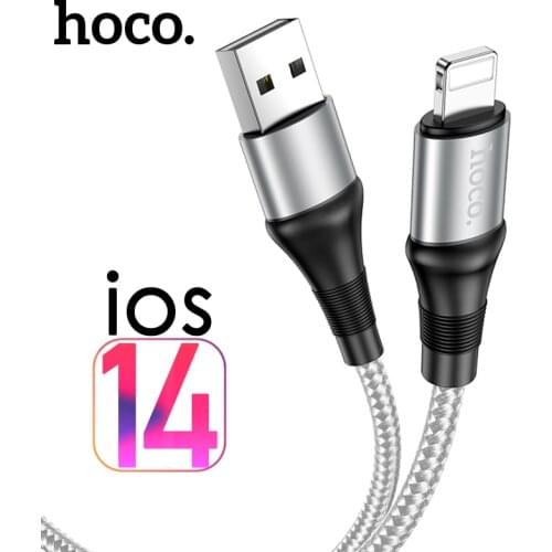 HoCo USB Cable for iPhone 12 11 pro max Xr X Xs 8 7 6 plus iPad Mini 2A Fast Charging Cable Cord Mobile Phone Data Cable ios14
