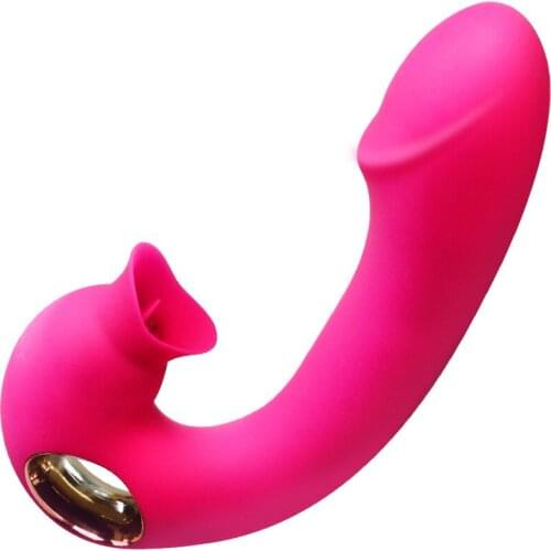 Double head Sex Licking Tongue Vibrating Vibrator Sex Toys for Women Female Nipple Sucking Clitoral Stimulat 7 Frequency USB