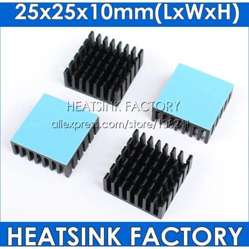 High Quality 5pcs/lot 25x25x10mm Aluminum Heatsink Heat Sink Radiator For Electronic Chip Cooling with Thermal Pad