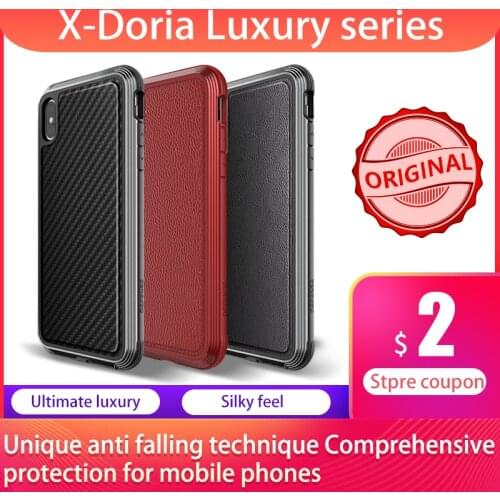 X-Doria Defense Lux Phone Case For iPhone X XR XS Max Military Grade Drop Tested Case Coque For iPhone XR XS Max Aluminum Cover
