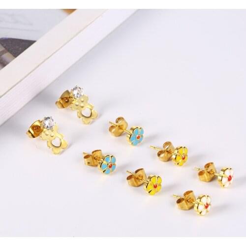 OUFEI Rhinestone Earrings Woman Fashion Stud Rhinestone Stainless Steel Animal Earrings Jewelry Accessories Wholesale Lots Bulk