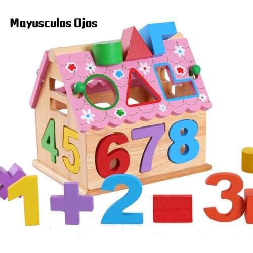 1Set Geometric Shape Box Digital House Wisdom House Shape Matching Intelligence Box Baby 1-3 Years Old Educational Toys