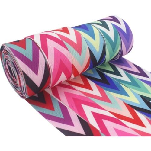 5 Meters/lot 2.5cm Stripe Print Grosgrain Ribbon for DIY Hairbow Craft Supplies Gift Box Bouquet Wrapping Party Decorations
