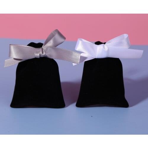 50 Jewelry Velvet Bags With Silk Ribbon Drawstring Pouches Wedding Favor Bag Christmas Decoration Custom Personalized Logo