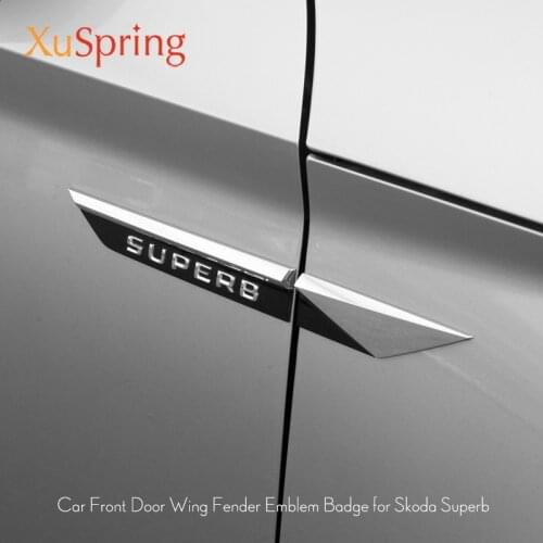 Car Original Side Wing Fender Door Emblem Badge Sticker Trim For Skoda Superb 2015 2016 2017 2018 2019 Car Styling