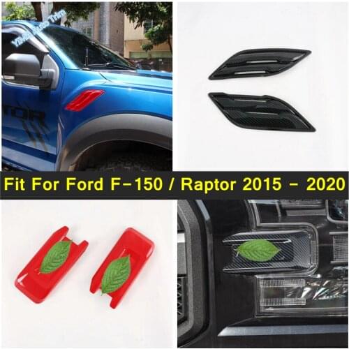 Car Side Mark Badge Emblem / Front Headlight Eyelids Eyelashs Cover Trim Car Styling Fit For Ford F-150 / Raptor 2015 - 2020