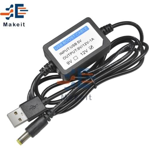 DC 5V to 9V/12V 1A USB Charge Power Boost Cable 2.1x5.5mm Power Step UP Converter Adapter For Mini Speaker