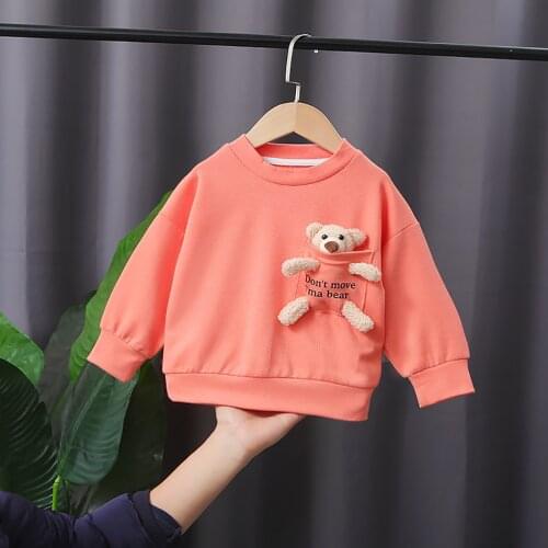 Children Clothing Sweatshirts Autumn Boys Girls Pocket Bear Sweatshirts Kids Baby Autumn Warm Christmas Clothing 1-6 Years