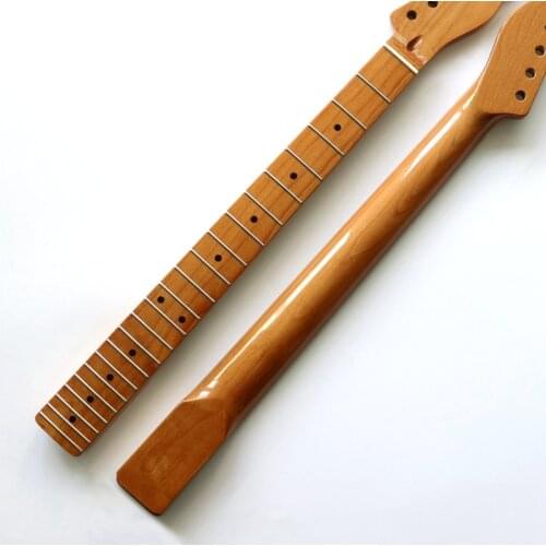 22 fret Roasted Maple electric guitar neck for handmade tele guitar kits gloss finished with bone nut