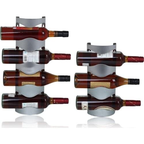 PEANDIM Creative Stainless Steel Wine Rack Wine Bottle Holder Bar Red Wine Stand Household Wall-hanging Wine Rack Decoration