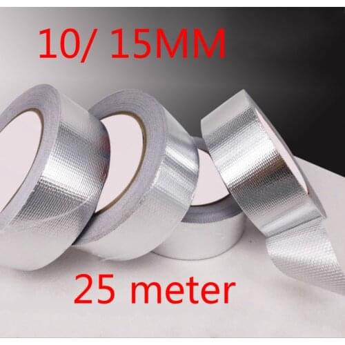 25M 2" Fiberglass Aluminium Foil Butyl Rubber Tape Self Adhesive Reinforced Heat Shield , Waterproof for Roof Pipe Repair