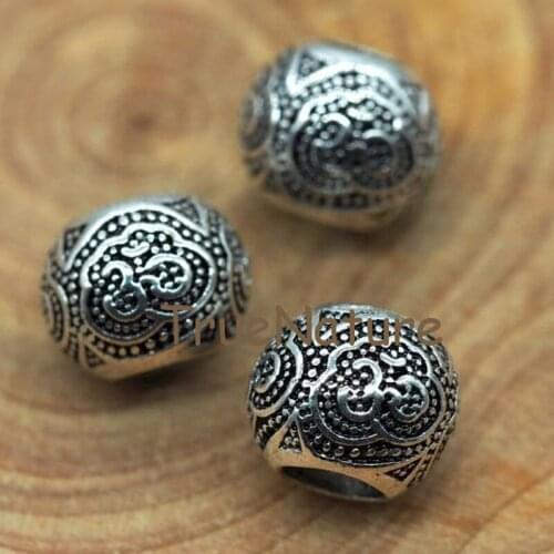 Fashion Zinc Alloy Round Head Spacers Round European Om Charms Beads Big Hole Beads In 10 mm BE5736