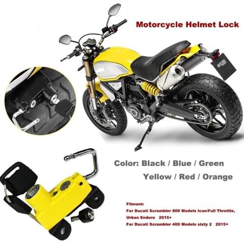 For Ducati Scrambler 400 Models sixty 2 Icon/Full Throttle Urban Enduro 2015+ Motorcycle Helmet Lock with 2 Keys Aluminum alloy