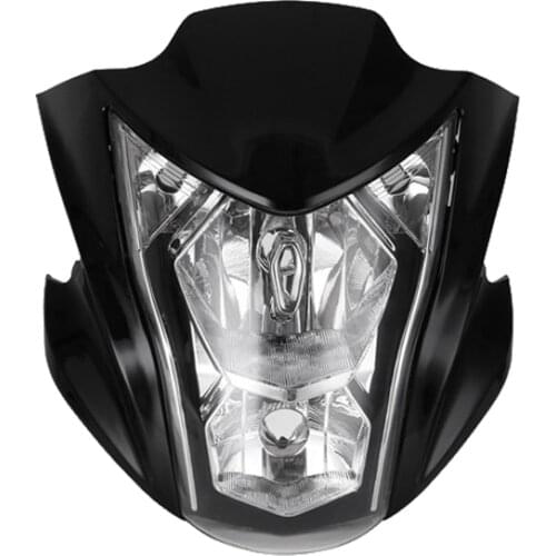 Motorcycle Headlight Assembly Head Light Lamp Dirt Bike Fairing Mask Black for Kawasaki ER-6N 2012 13 14 15 2016