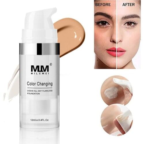 12ML Base Face Foundation Long Lasting Cover Concealer Cream Makeup Natural Magic Concealer Make up Changing Liquid Foundation