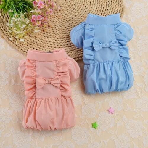 A Winter Pet Dog Dress Clothes Warm Sweety Bowknot Vest Pet Princess Dresses For Puppy Cats Teddy Winter Dress