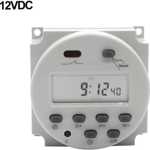 ManHua 12VDC/220-240V Electronical Programmable Automatic Cyclic 16A LCD MT101 Digital Timer Switch Programmer