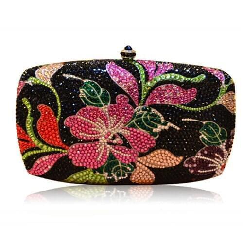 Luxury colorful Women AB Crystal Clutch bag wedding Evening Bags Metal Minaudiere Handbag Bridal Purse Wedding Party Clutches