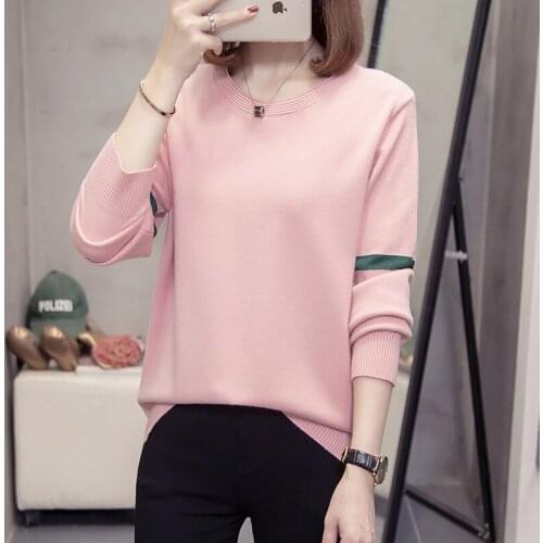 Pink knitted pullover woman blouses winter Womens sweaters clothing latest 2020 spring autumn korean vestidos female A6231