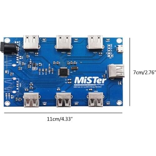 Manual welding MisTer USB Hub v2.1 board For MisTer FPGA 7 USB Ports F62C