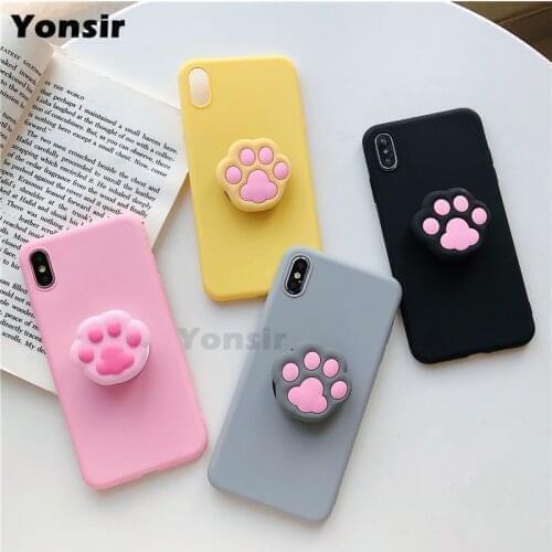 Cat Dog Paw Print Soft Case For OPPO A5 A9 A3S A7 A53 A32 2020 A37 A39 A73 A83 A72 A11K A92S A52 Phone Holder Silicon Cover