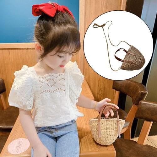Cute Wicker Bike Basket Childrens And Shoulder Strap Fashion Basket Bags