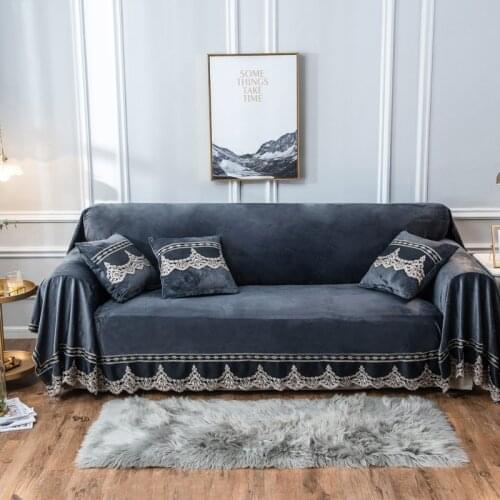Universal European-style Non-slip Crystal Velvet Sofa Towel Sofa Cover for Autumn and Winter Simple and Modern