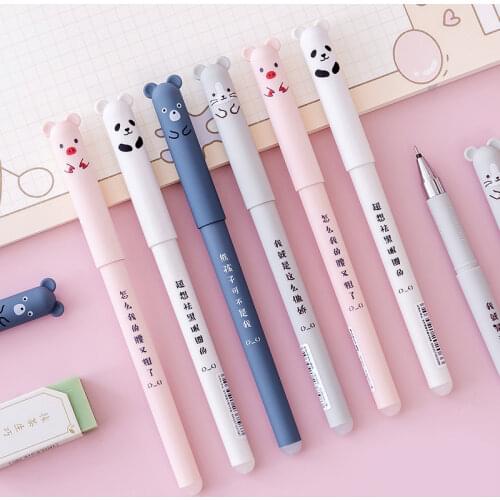 1/4Pcs Erasable Pen Washable Handle Black Blue Ink Writing Gel Pen Rollerball Pens For School Office Stationery Supplies