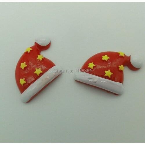 1pcs/lot resin flatback star Christmas hat 24mm Cabochons Scrapbooking Hair Bow Center DIY Christmas decration C106-1