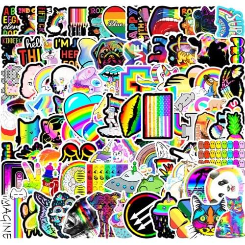 10/50/100PCS Colorful Rainbow Graffiti Stickers Aesthetics Skateboard Laptop Motorcycle Luggage Phone Sticker Decal Kid Toy
