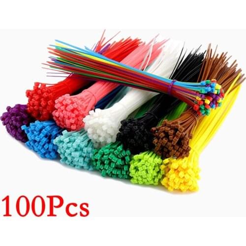 100PCS/Pack Nylon Cable Ties 3*150mm Width 2.5mm Colorful Factory Standard Self-locking Plastic Wire Zip Tie Nylon Cable Ties
