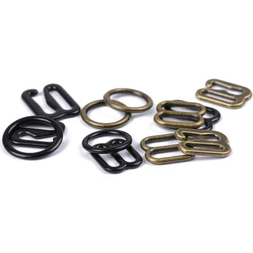 200 Pcs 6mm-25mm Bra Underwear Strap Adjusters Buckles Plastic/Metal O Rings Silder Hook Strap Adjustment DIY Accessories 6