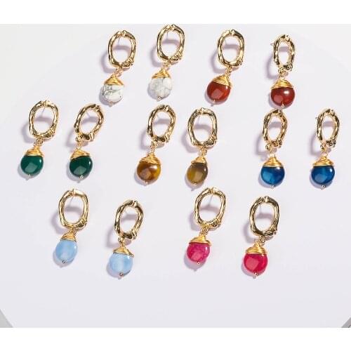 2021 New Fashion Crystal Earring For Women Statement Gold Metal Circle Colorful Earrings Trend Female Jewelry Gift
