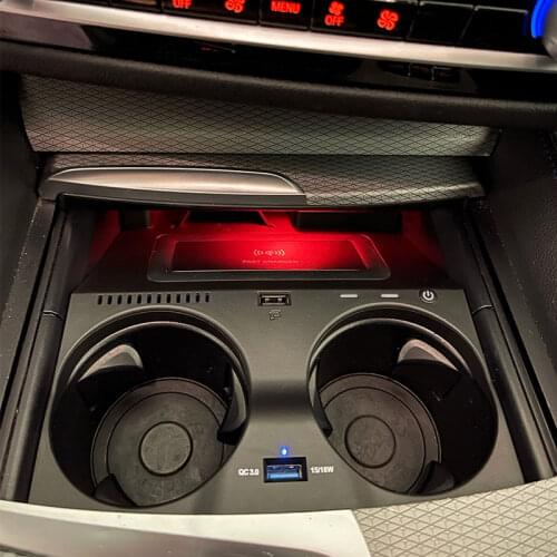 15W Car wireless charger for BMW g30 g38 6GT 525li 530li center console charging onboard for iphone 11 qi fast charging plate