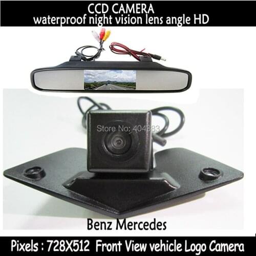 Car front View Camera + 4.3"Car front view Mirror Monitor for Benz Mercedes Vito Viano A B C E G GL SLK GLK SL R GLA CLCLA AMG