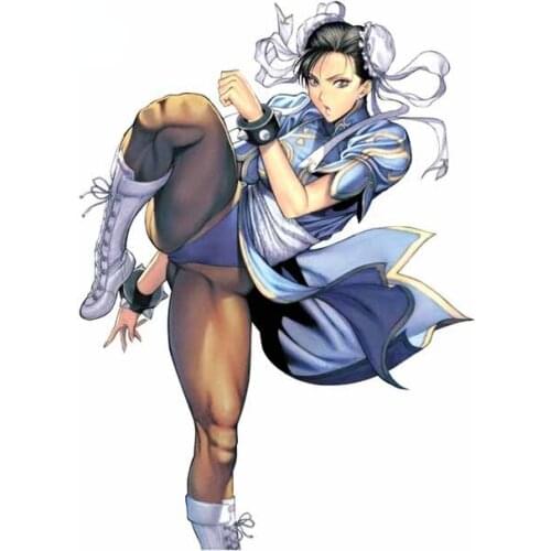 The King of Fighters Chun Li Girl RV Cartoon Surfboard Anime Car Stickers Windows Cover Scratches Waterproof Windshield Decal