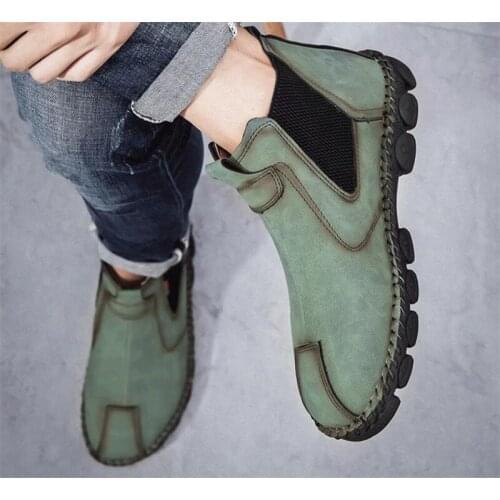 Fashion Man Casual Boots High Top Elastic Boot Slip On 2021 New Hiking Brethble Shoes Men Splicing Sewing Handmade Platform
