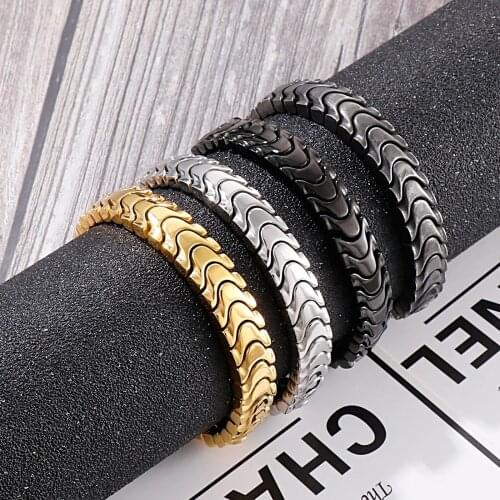12mm 4 Colors Watchband Wrap Chains Bracelet Men 316L Stainless Steel Wristband Biker Jewelry