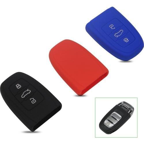 Bilchave 3 Buttons Remote Car Key Case Silicone Cover Fob For Audi B6 B7 B8 A4 A5 A6 A7 A8 Q5 Q7 R8 TT S5 S6 S7 S8 SQ5 RS5