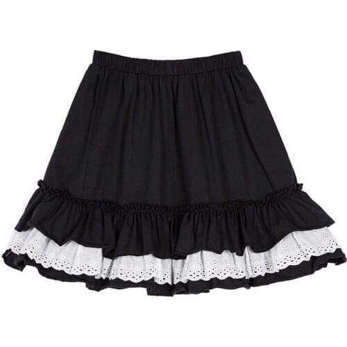 Cake skirt Japanese preppy style cute lace y2k pleated skirt summer womens Harajuku A-line high waist Korean mini skirt
