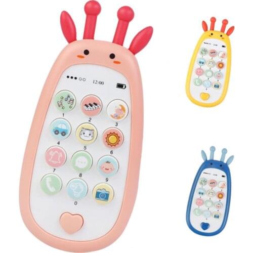 Kids Health Can Bite Phone Toy Lovely Shape with Light and Sound ABS Kids Simulation Phone Model for Baby Puzzle Game Toy