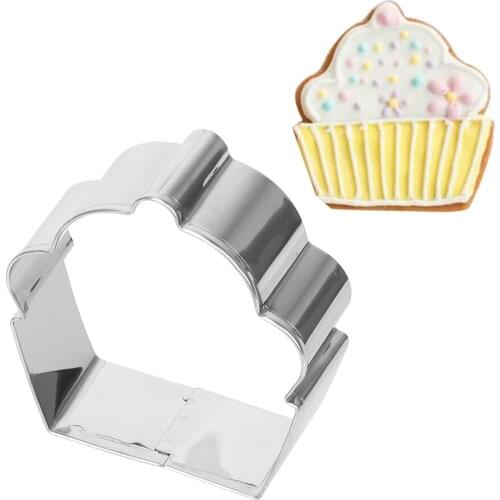 Cupcake Shape Cookie Mold Biscuit Cookie Cutter Cake Decorating Tool Fondant Cake Chocolate Baking Mold Stainless Steel