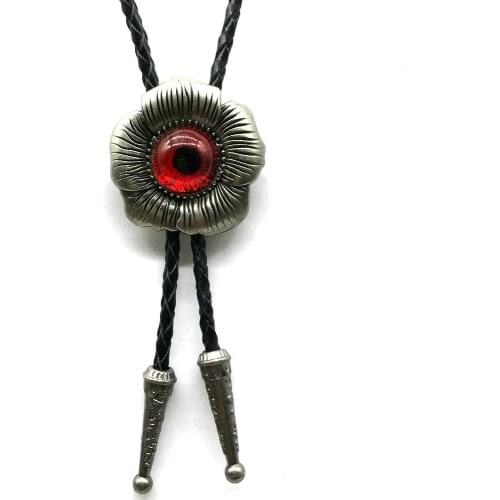 Western cowboy rose flower crystal stone bolo tie personality leather collar rope unisex western accessories accessories banquet